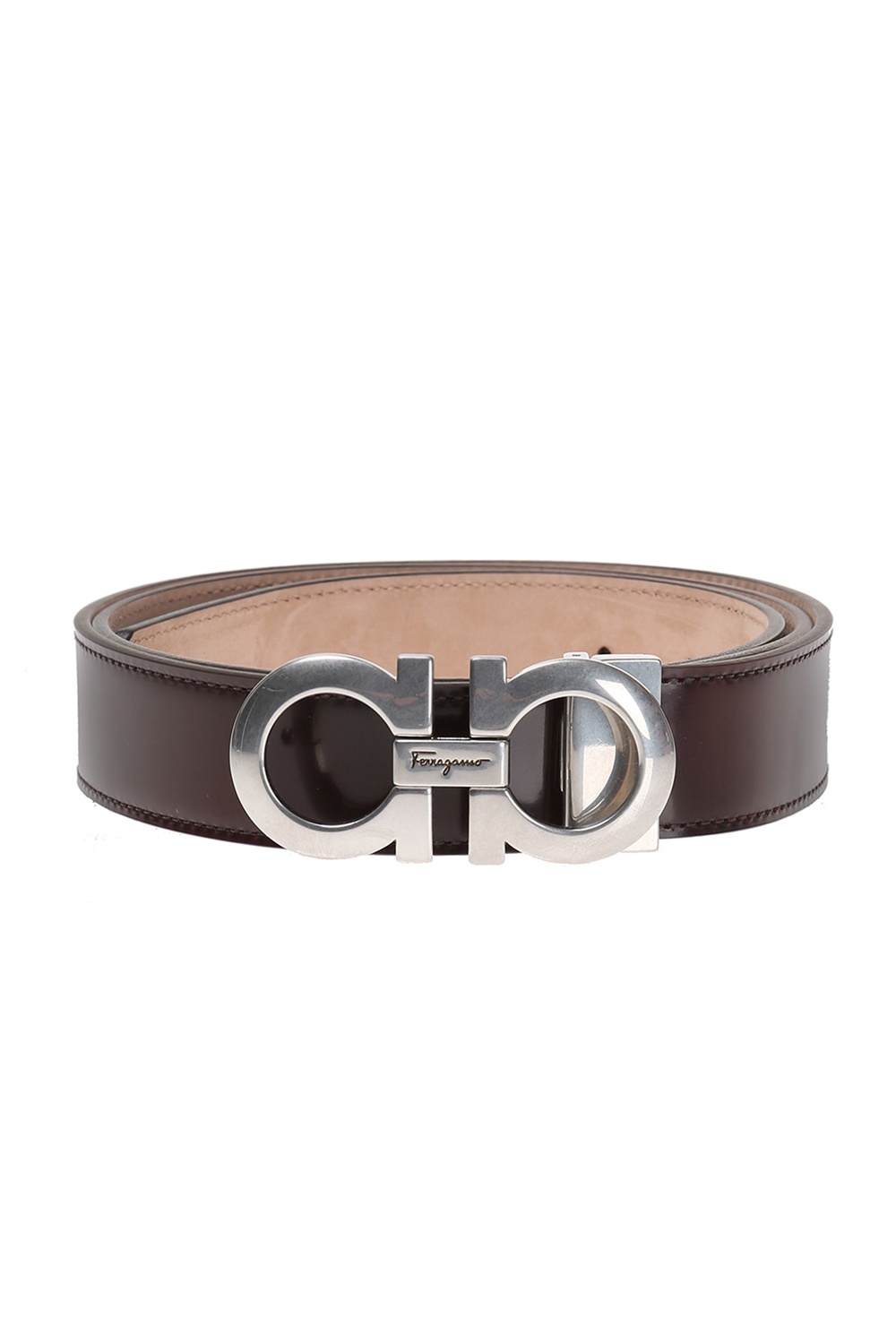 Ferragamo burgundy clearance belt